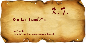 Kurta Tamás névjegykártya
